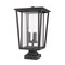 Z-Lite Seoul 3 Light Outdoor Pier Mounted Fixture, Oil Rubbed Bronze & Clear 571PHXLS-SQPM-ORB - alternate 2